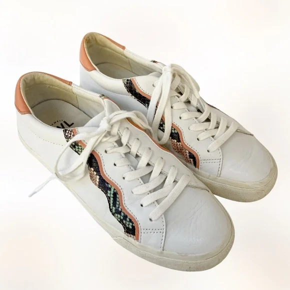 Madewell Sidewalk Low-Top Sneakers Snake Embossed Leather Wave Edition MC693 9M - Picture 3 of 9
